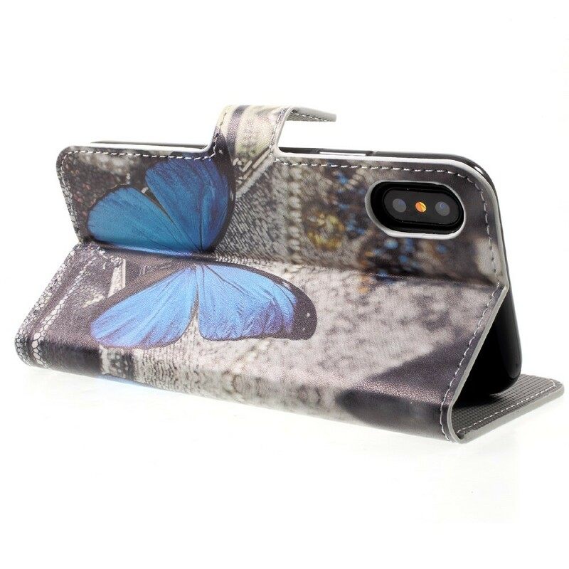 Kotelot iPhone X / XS Blue Butterfly