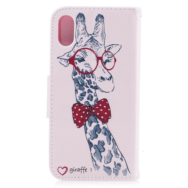 Kotelot iPhone X / XS Brainy Giraffe