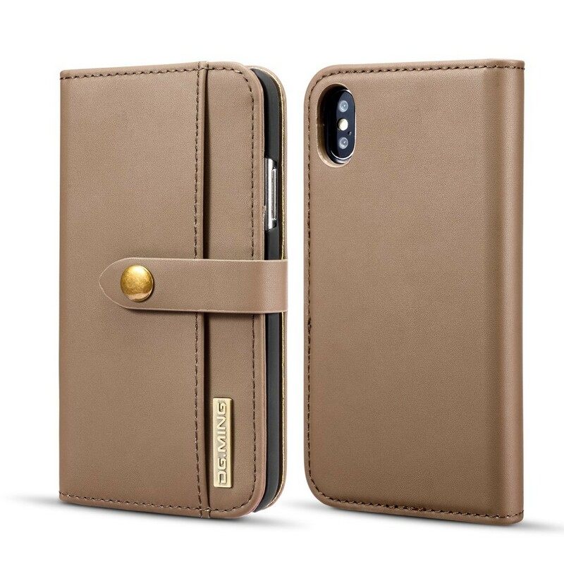 Kotelot iPhone X / XS Smooth Leather Effect Dg. Ming Irrotettava