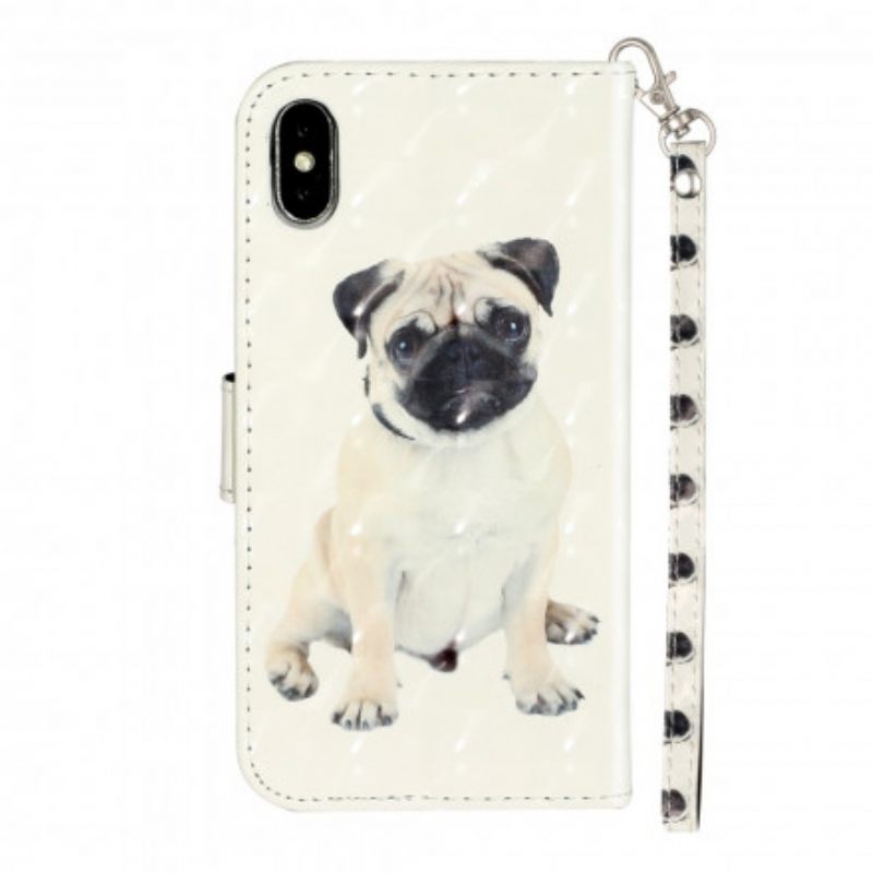 Kotelot iPhone X / XS Suojaketju Kuori Dog Light Kohdevalot Kaulanauhalla