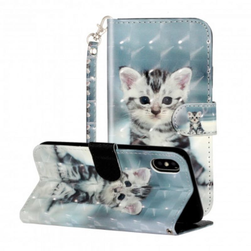 Kotelot iPhone X / XS Suojaketju Kuori Kitten Light Strap Kohdevalot