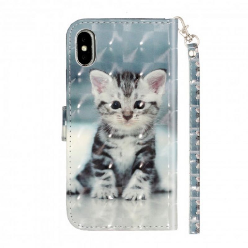 Kotelot iPhone X / XS Suojaketju Kuori Kitten Light Strap Kohdevalot