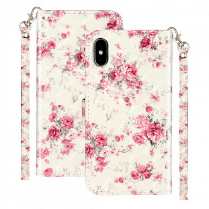 Kotelot iPhone X / XS Suojaketju Kuori Strap Light Spot Flowers