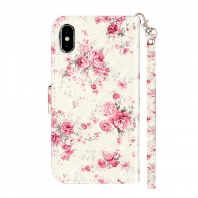 Kotelot iPhone X / XS Suojaketju Kuori Strap Light Spot Flowers