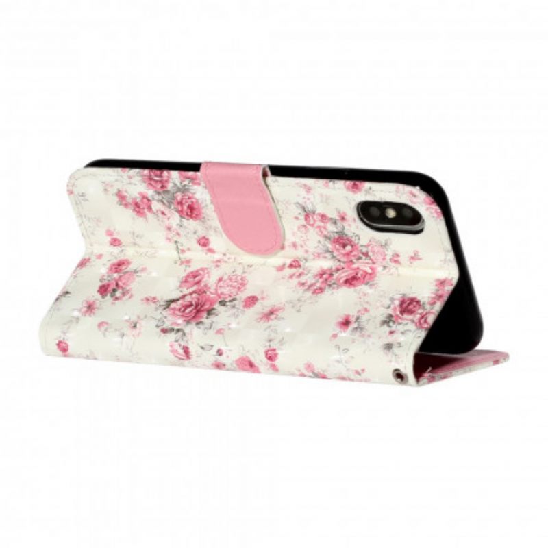 Kotelot iPhone X / XS Suojaketju Kuori Strap Light Spot Flowers