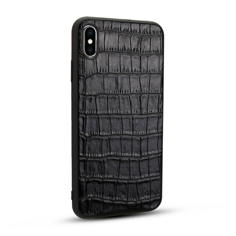 Kuori iPhone X / XS Aito Crocodile Texture Nahka