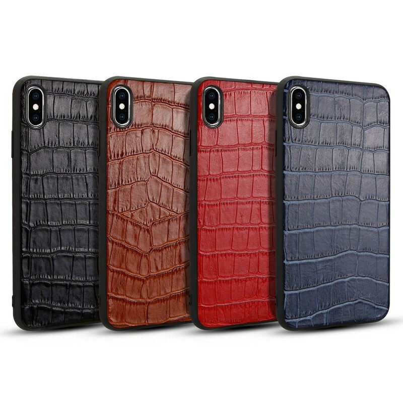 Kuori iPhone X / XS Aito Crocodile Texture Nahka