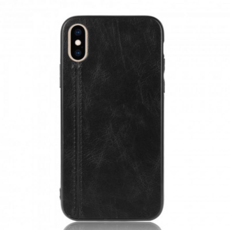 Kuori iPhone X / XS Couture Nahkaefekti