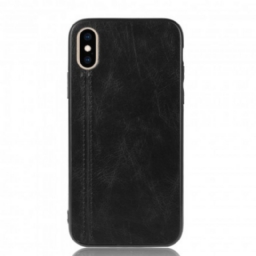 Kuori iPhone X / XS Couture Nahkaefekti