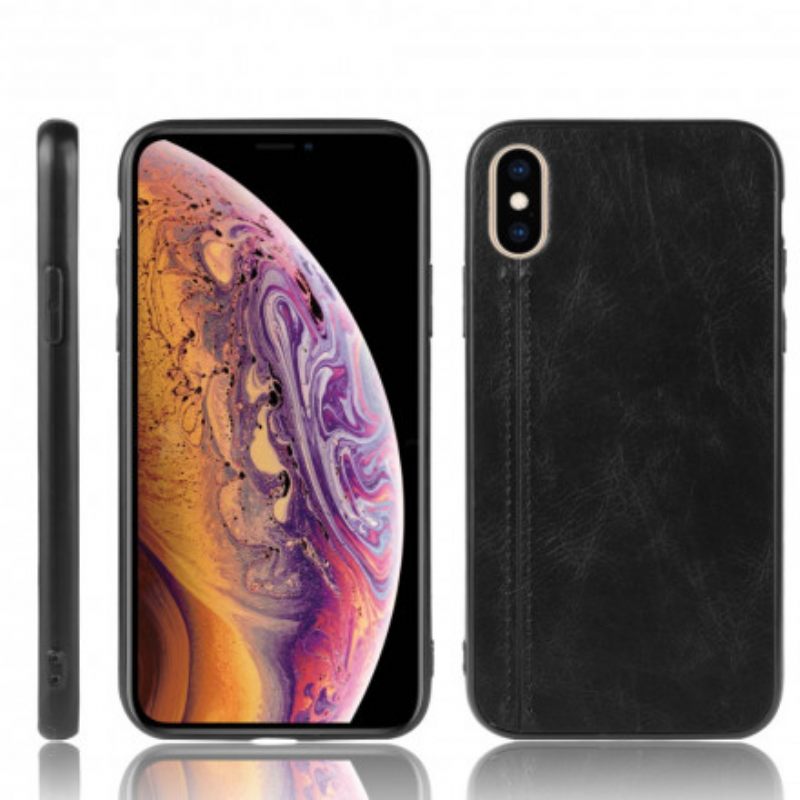 Kuori iPhone X / XS Couture Nahkaefekti