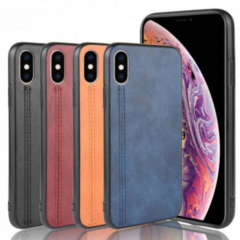 Kuori iPhone X / XS Couture Nahkaefekti