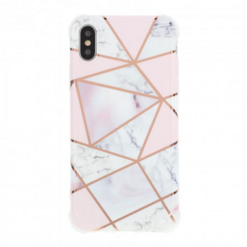 Kuori iPhone X / XS Flashy Geometric Marble