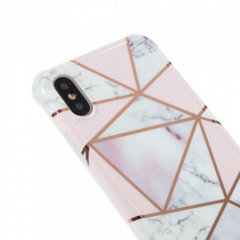 Kuori iPhone X / XS Flashy Geometric Marble