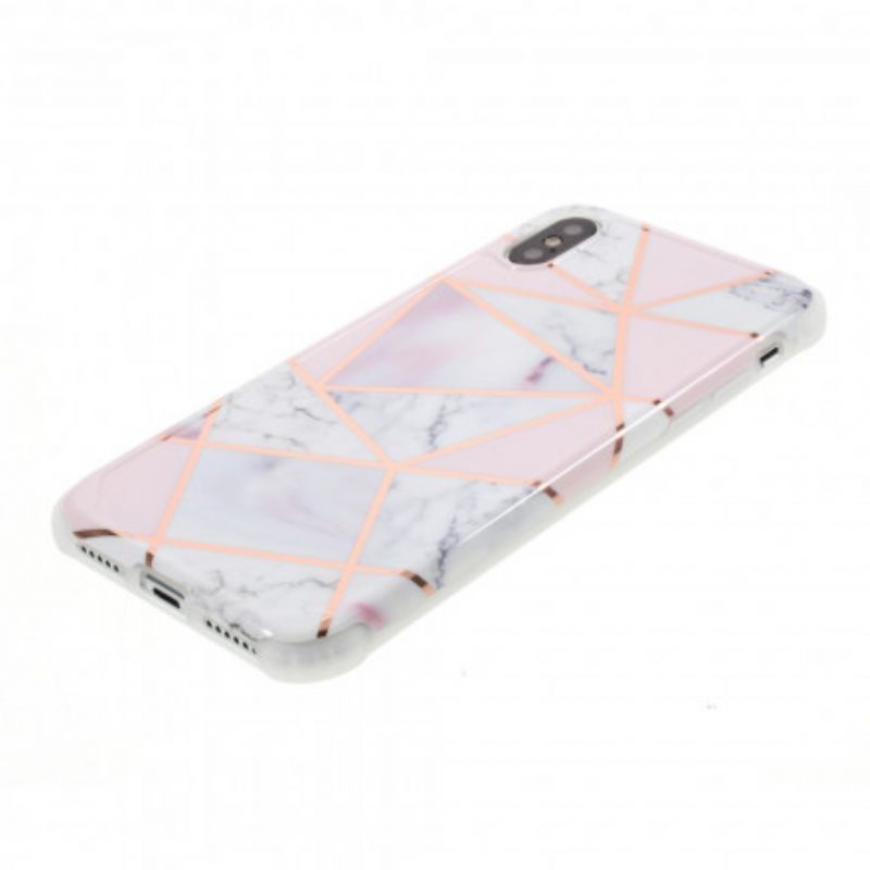 Kuori iPhone X / XS Flashy Geometric Marble