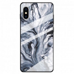 Kuori iPhone X / XS Marble Tempered Glass