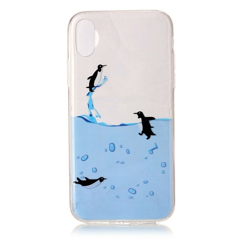 Kuori iPhone X / XS Transparent Penguin Game