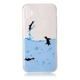 Kuori iPhone X / XS Transparent Penguin Game