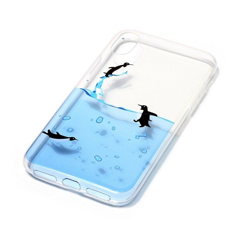 Kuori iPhone X / XS Transparent Penguin Game