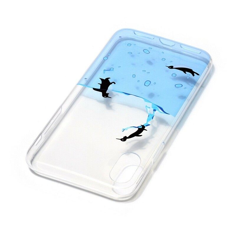 Kuori iPhone X / XS Transparent Penguin Game