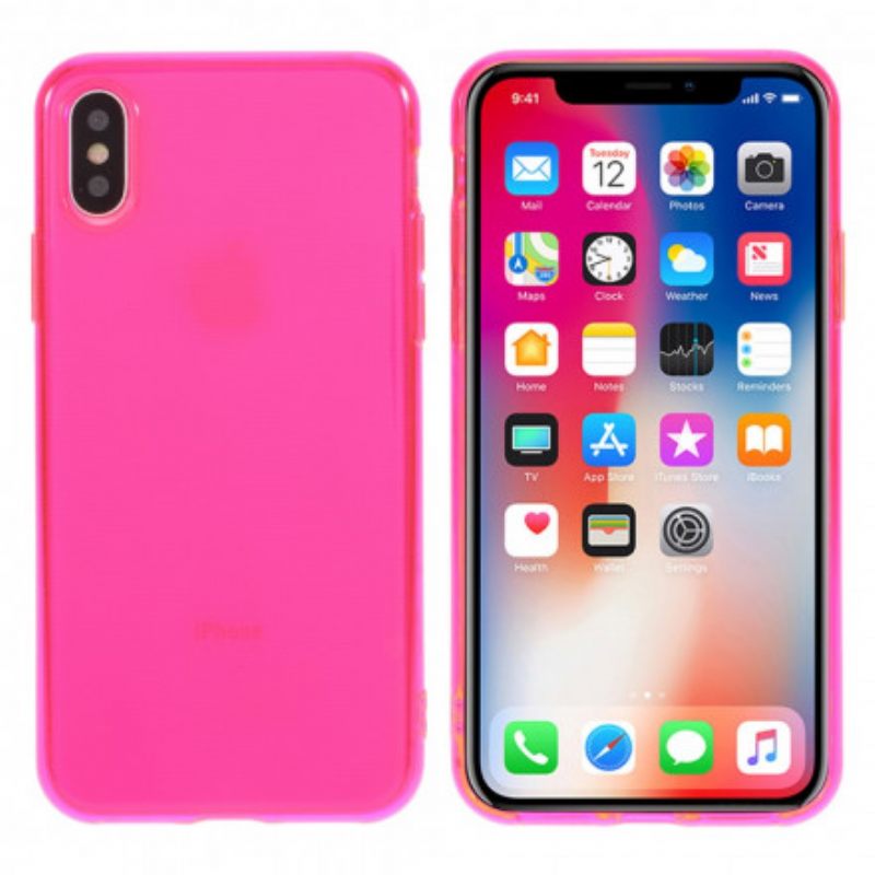 Kuori iPhone X / XS Värillinen Läpinäkyvä Silikoni