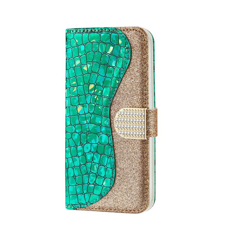 Nahkakotelo iPhone X / XS Croco Diamonds