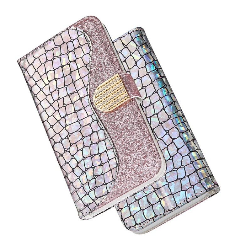 Nahkakotelo iPhone X / XS Croco Diamonds