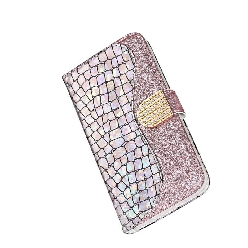 Nahkakotelo iPhone X / XS Croco Diamonds