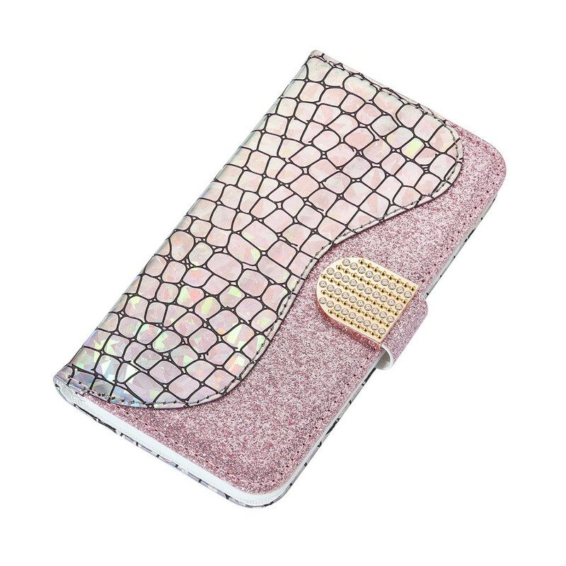 Nahkakotelo iPhone X / XS Croco Diamonds