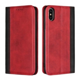 Puhelinkuoret iPhone X / XS Kotelot Flip Bicolor Leather Effect