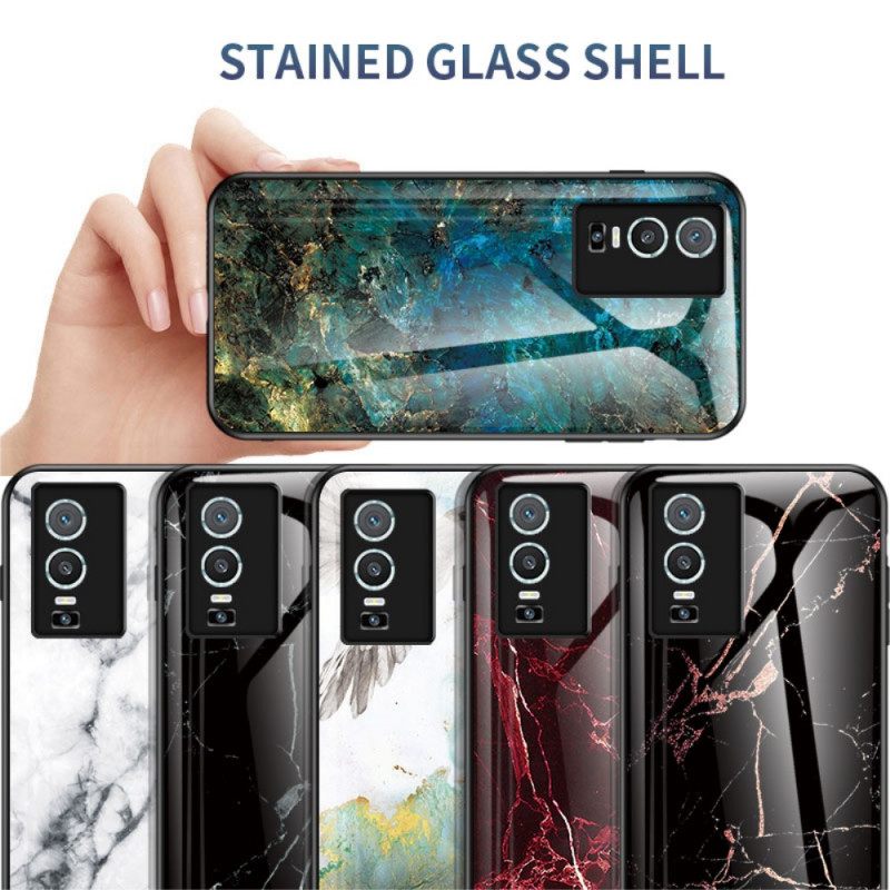 Kuori Vivo Y76 5G Tempered Glass Marble Colors