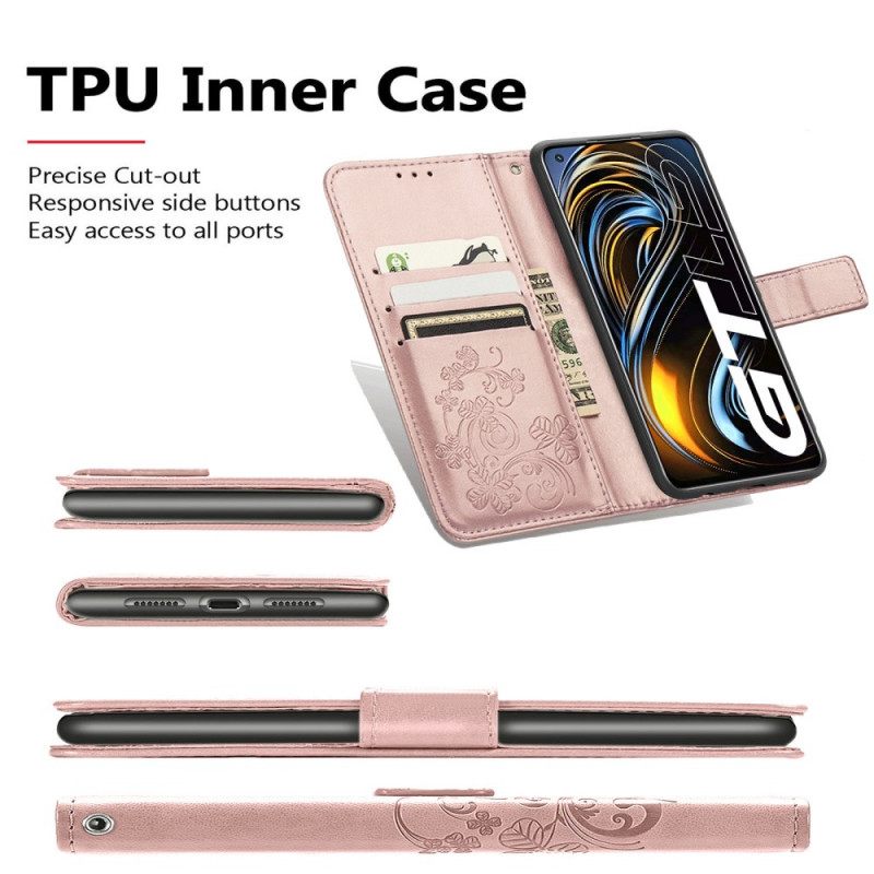 Flip Case Realme GT 5G Four Leaf Clover