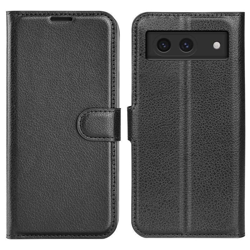 Kotelot Google Pixel 8a Classic Litchi Faux Leather