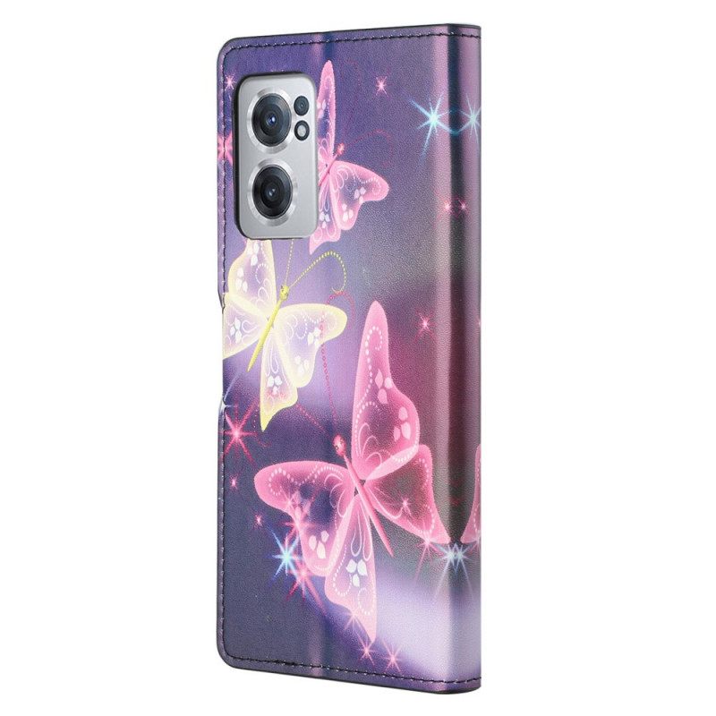 Kotelot OnePlus Nord CE 2 5G Neon Butterflies