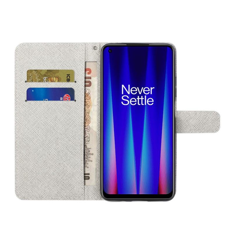 Kotelot OnePlus Nord CE 2 5G Siniset Ja Vaaleanpunaiset Kukat