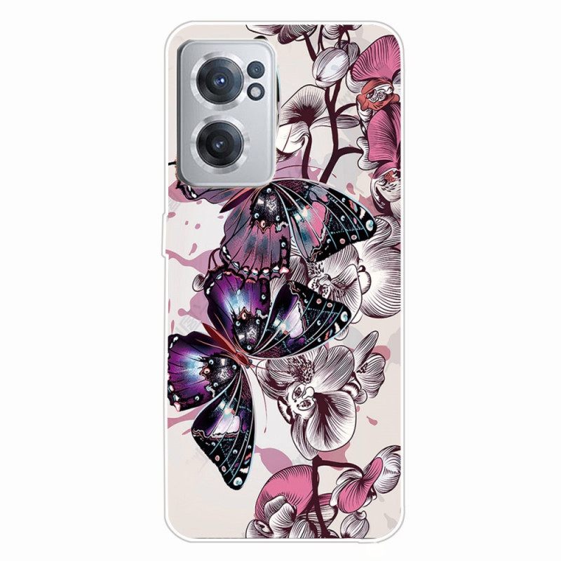 Kuori OnePlus Nord CE 2 5G Purple Butterflies