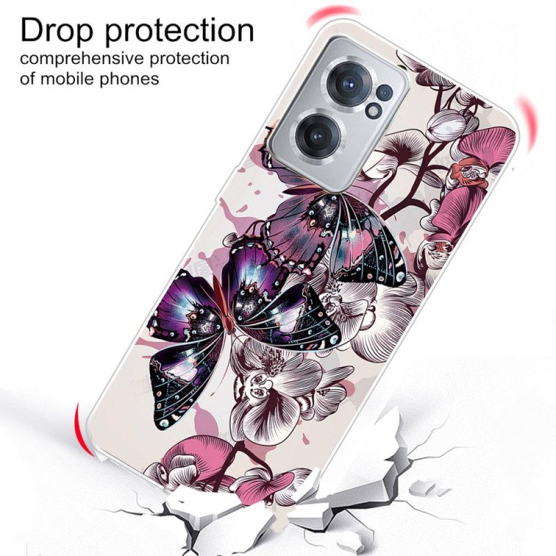 Kuori OnePlus Nord CE 2 5G Purple Butterflies