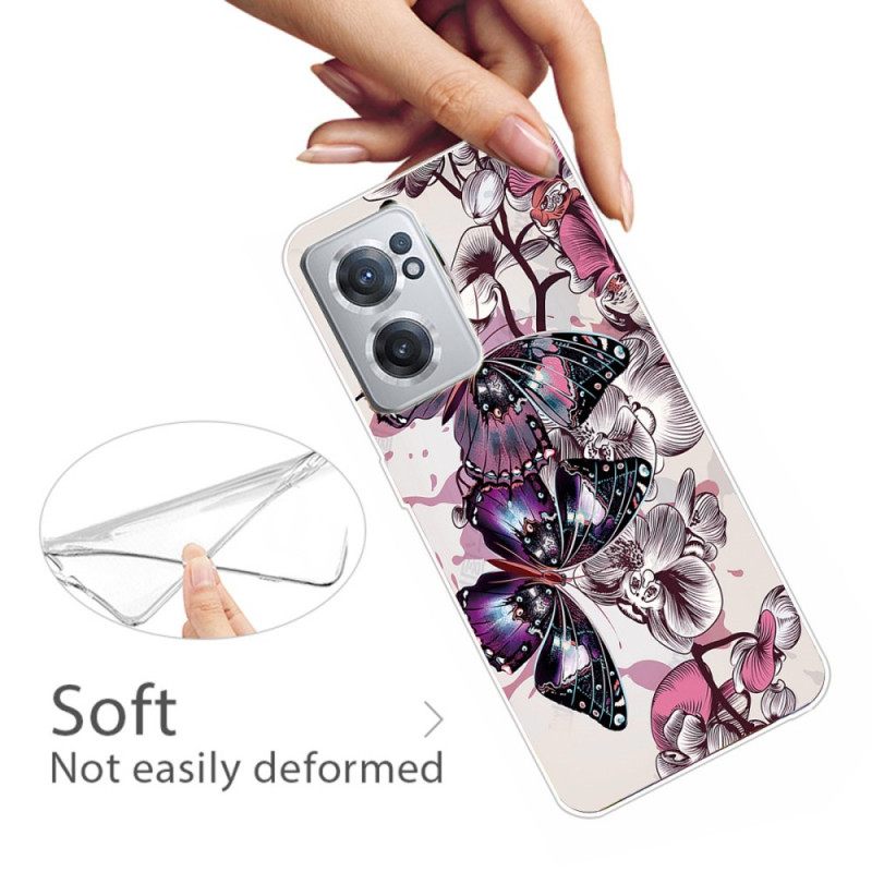 Kuori OnePlus Nord CE 2 5G Purple Butterflies