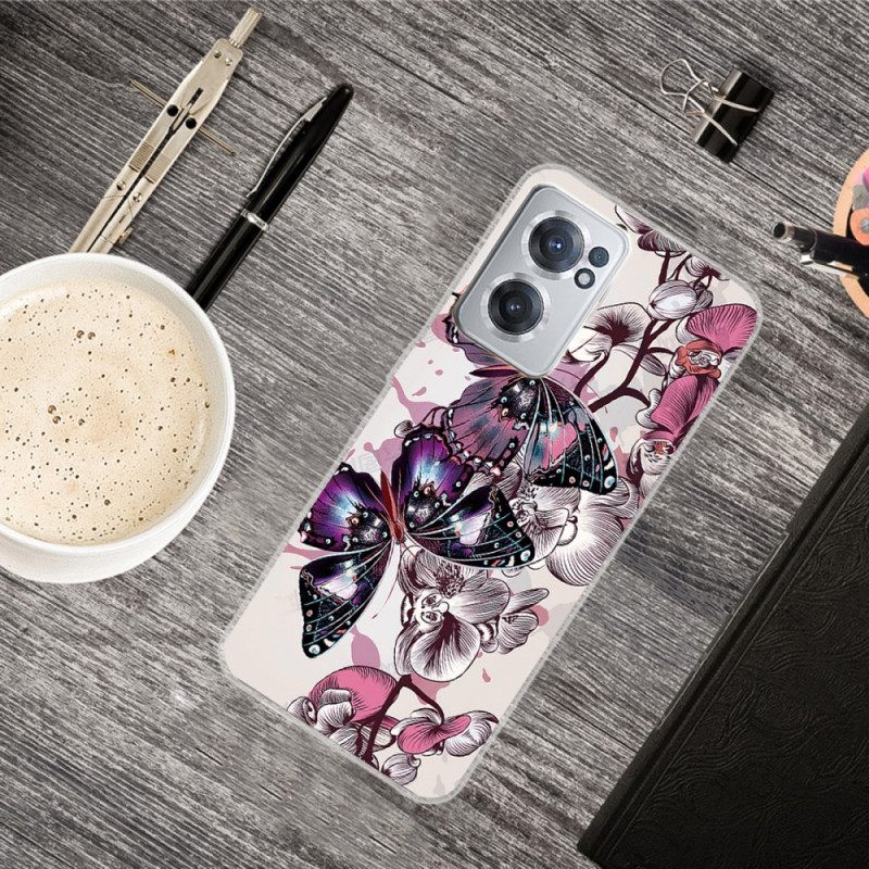 Kuori OnePlus Nord CE 2 5G Purple Butterflies