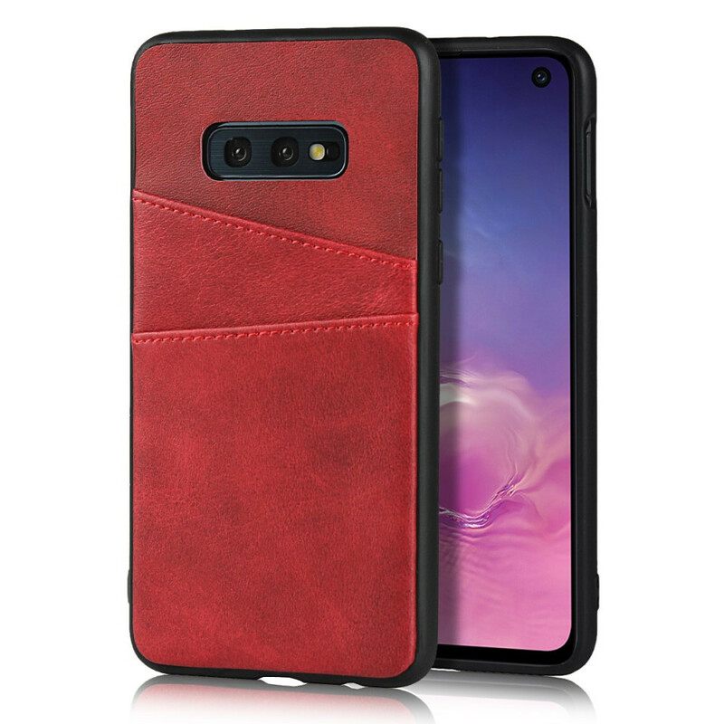 Case Samsung Galaxy S10e Leather Texture Kaksoiskorttikotelo