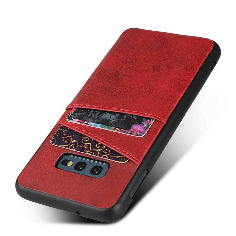 Case Samsung Galaxy S10e Leather Texture Kaksoiskorttikotelo