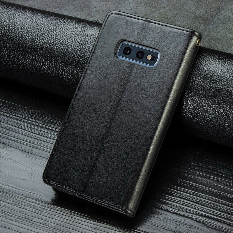 Flip Case Samsung Galaxy S10e Keinonahka Ja Vintage-lukko