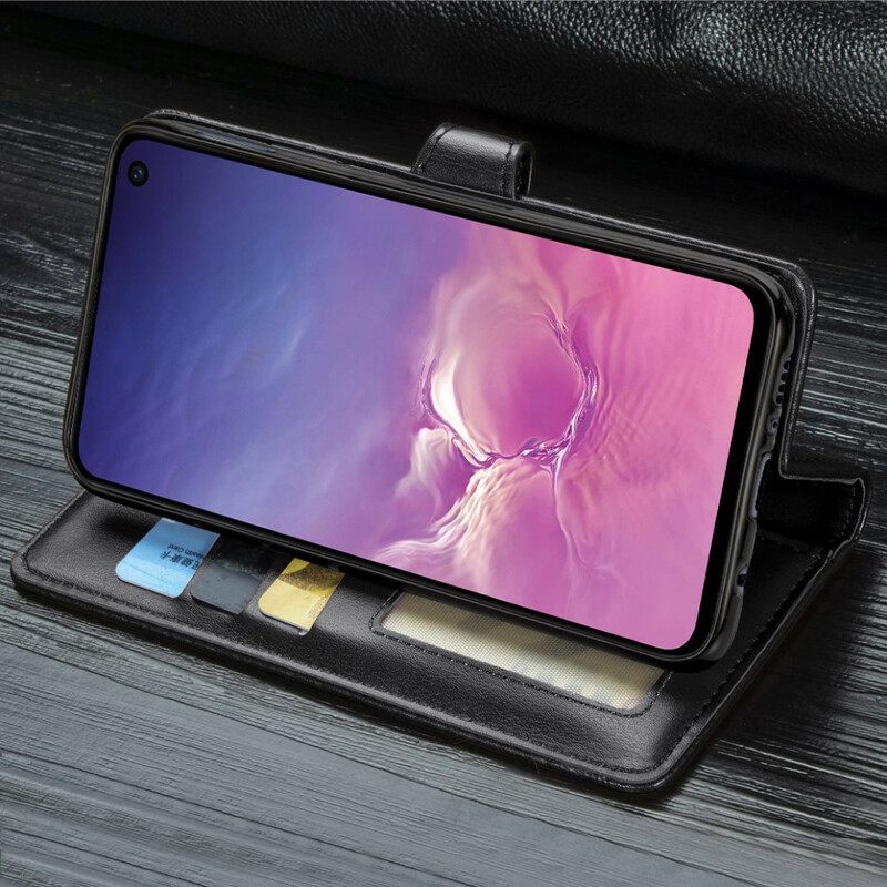 Flip Case Samsung Galaxy S10e Keinonahka Ja Vintage-lukko