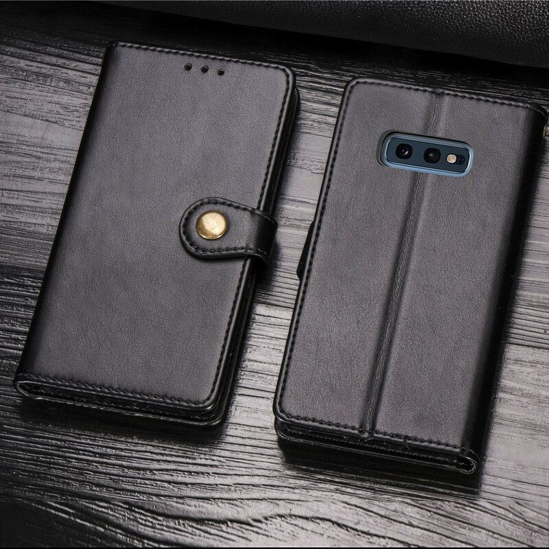 Flip Case Samsung Galaxy S10e Keinonahka Ja Vintage-lukko