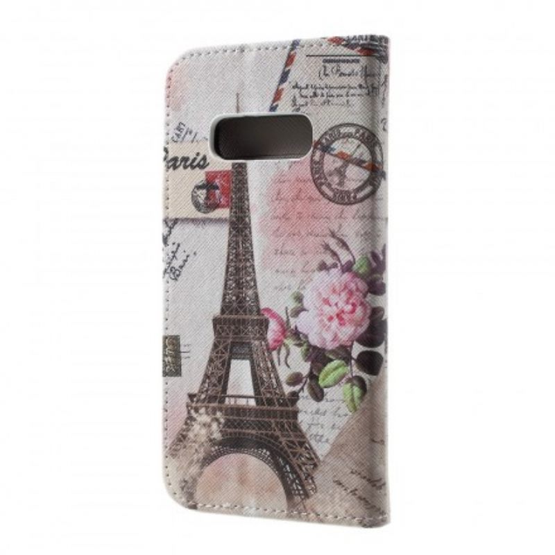 Flip Case Samsung Galaxy S10e Retro Eiffel-torni