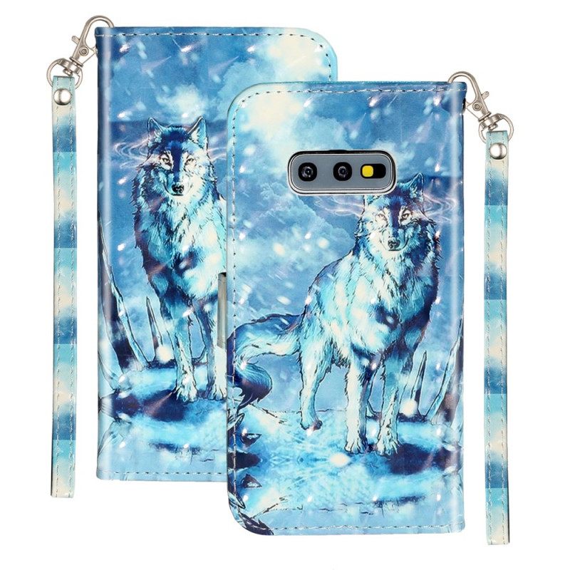 Kotelot Samsung Galaxy S10e Suojaketju Kuori Wolf Light Strap Kohdevalot