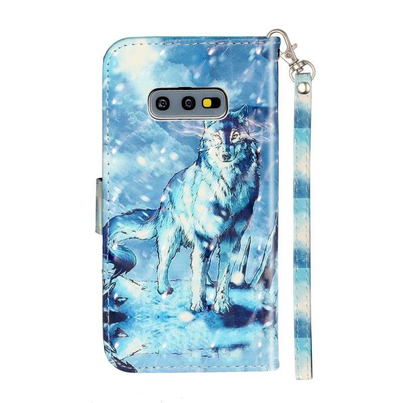 Kotelot Samsung Galaxy S10e Suojaketju Kuori Wolf Light Strap Kohdevalot