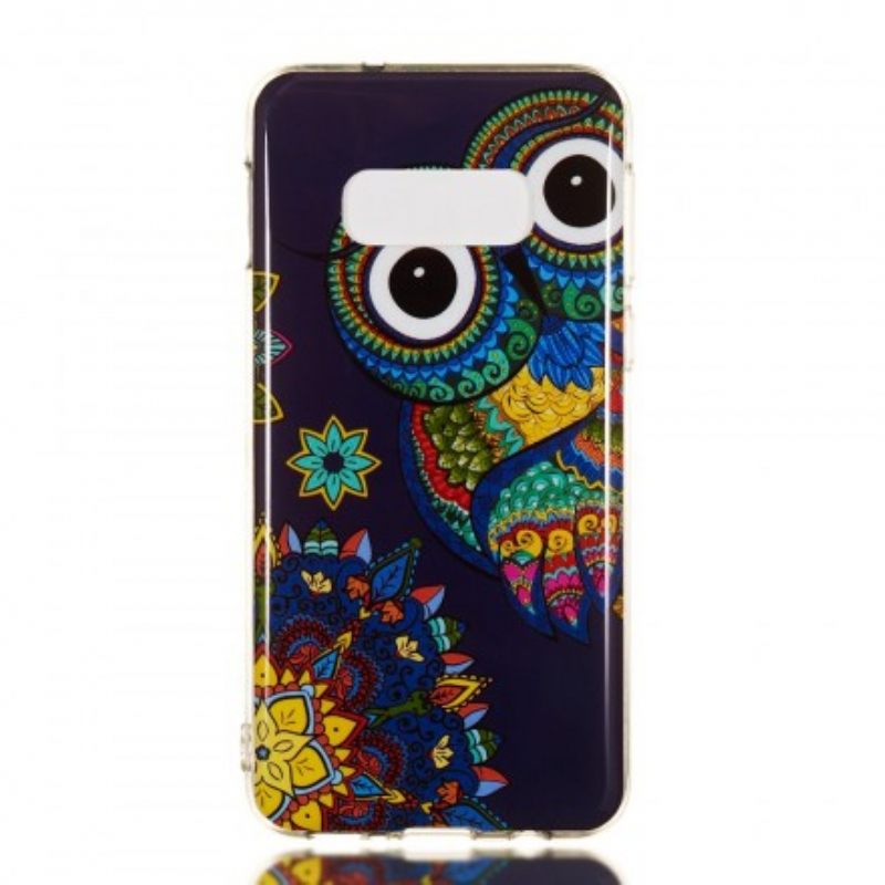 Kuori Samsung Galaxy S10e Owl Fluoresoiva Mandala