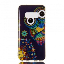 Kuori Samsung Galaxy S10e Owl Fluoresoiva Mandala