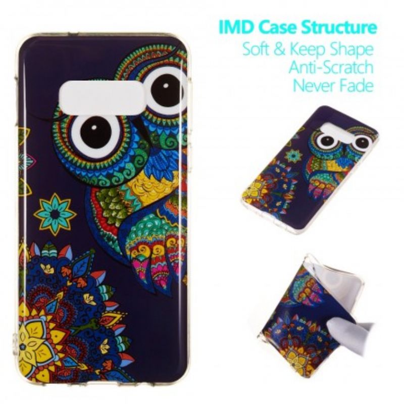 Kuori Samsung Galaxy S10e Owl Fluoresoiva Mandala