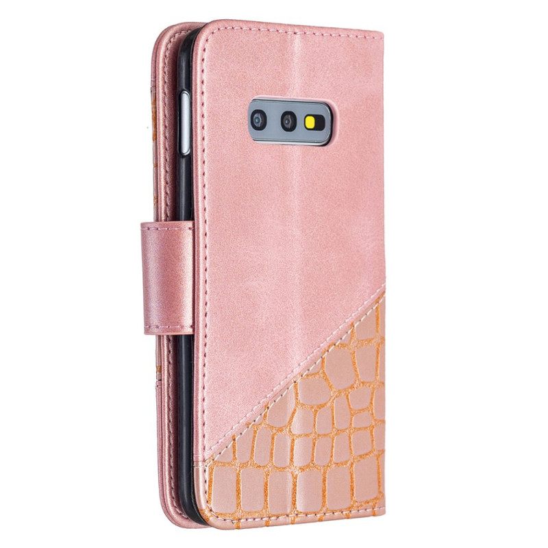 Nahkakotelo Samsung Galaxy S10e Classic Crocodile Skin Effect